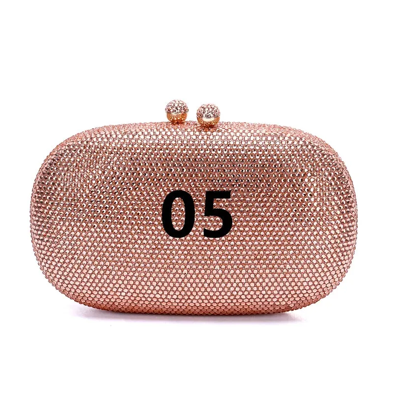 2024 Italy's latest design elegant luxury ladies wedding party dinner gift Crystal gold silver diamond evening clutch bag
