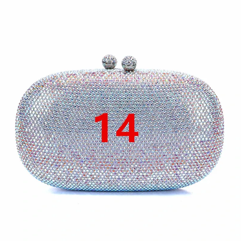 2024 Italy's latest design elegant luxury ladies wedding party dinner gift Crystal gold silver diamond evening clutch bag