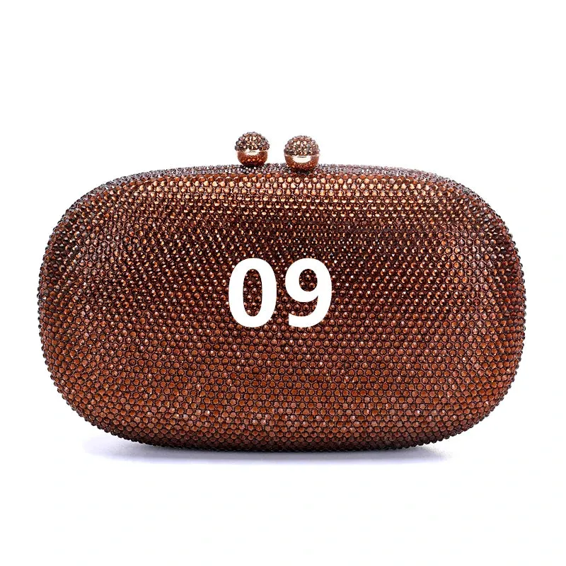 2024 Italy's latest design elegant luxury ladies wedding party dinner gift Crystal gold silver diamond evening clutch bag