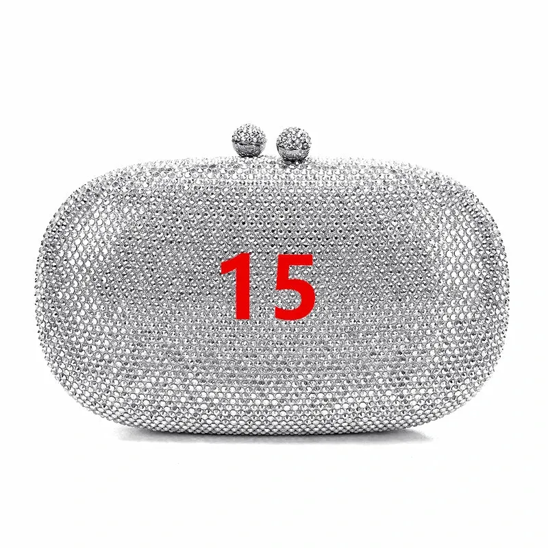 2024 Italy's latest design elegant luxury ladies wedding party dinner gift Crystal gold silver diamond evening clutch bag
