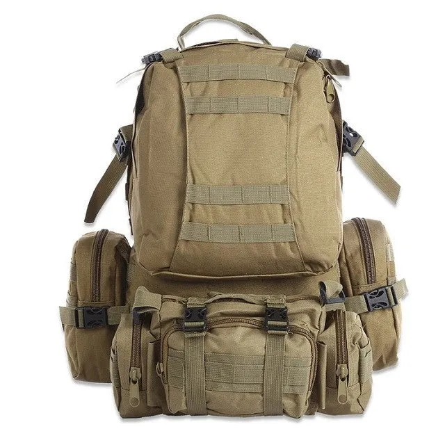 50L Multifunction Sport Bag Molle Tactical Bag Water Resistant Camouflage Backpack for Outdoor Climbing Hiking Camping 8 Colors