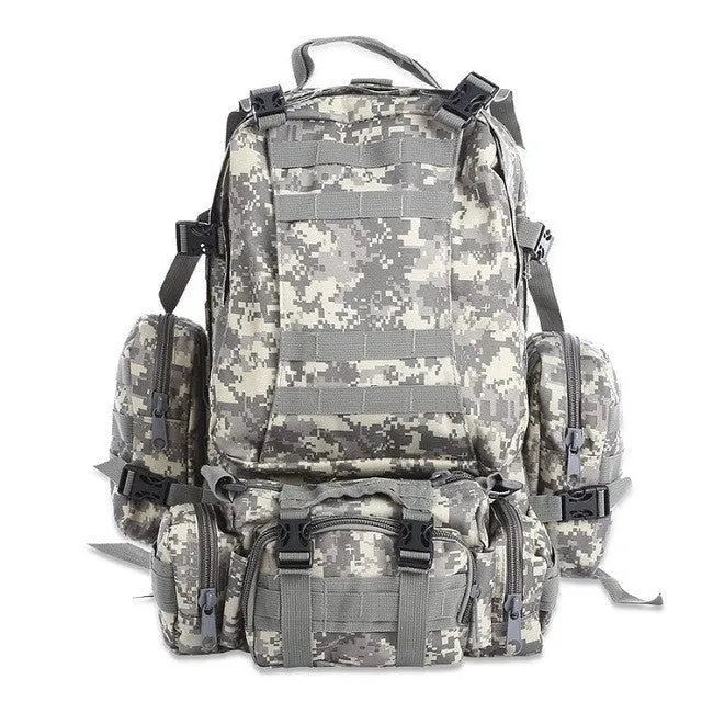 50L Multifunction Sport Bag Molle Tactical Bag Water Resistant Camouflage Backpack for Outdoor Climbing Hiking Camping 8 Colors