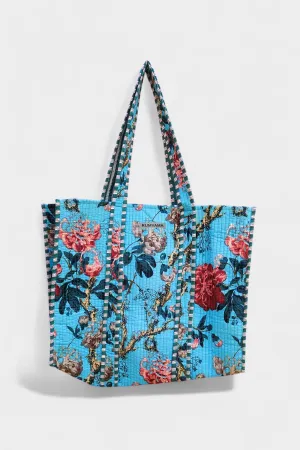 Azure Flower Tote Bag