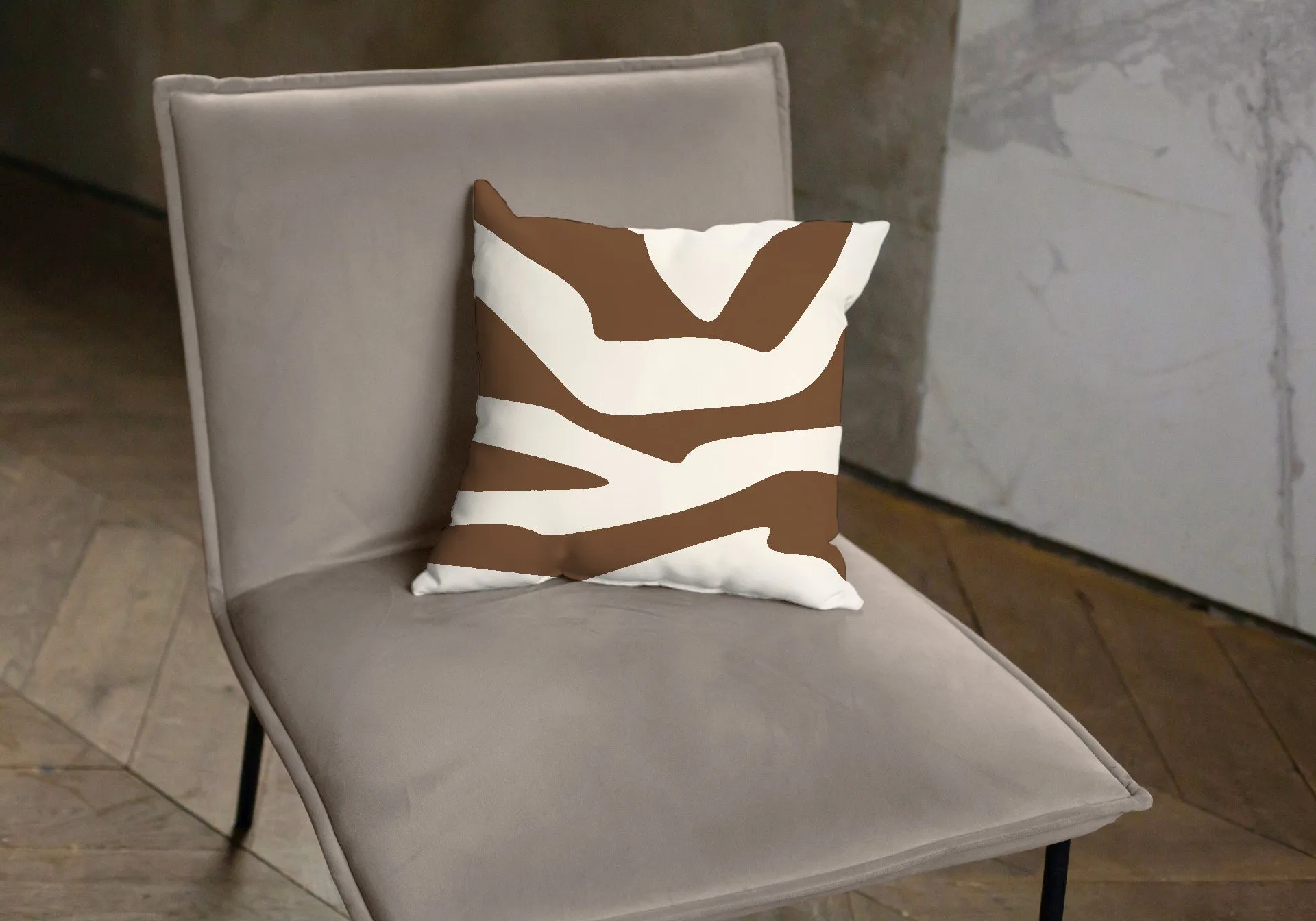 Brown organic shapes pillow