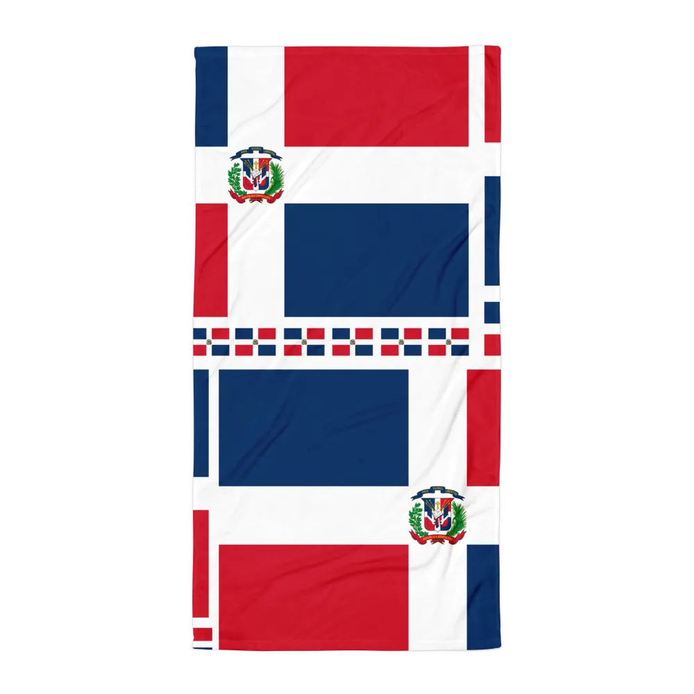 Dominican Republic Flag All-Over Collage Large Towel