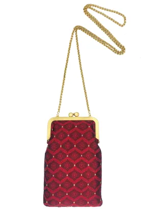 Floral Wine | Mini Clutch Bag