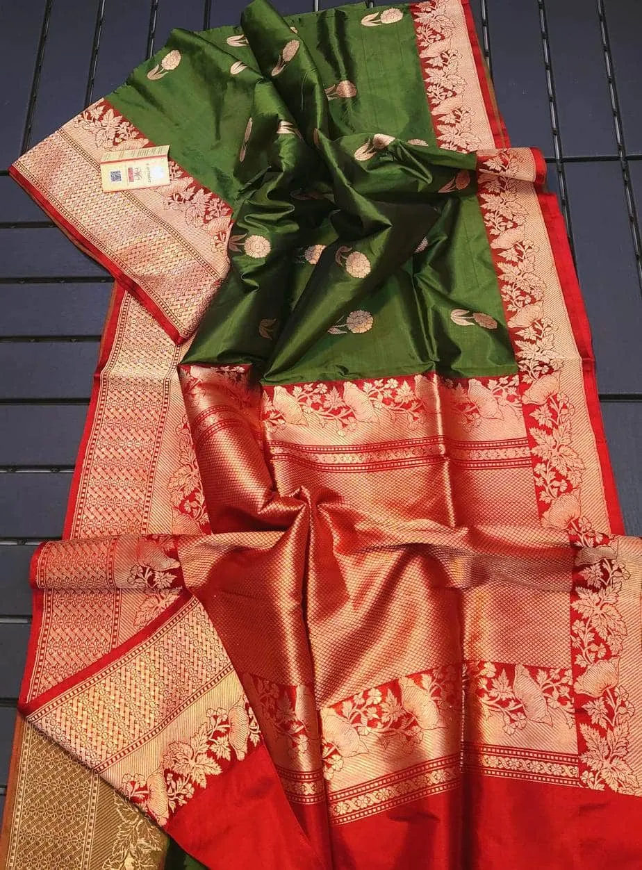 Gold Zari Banarasi Silk Saree