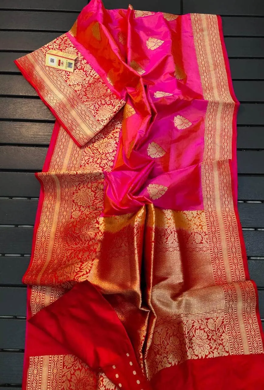 Gold Zari Banarasi Silk Saree