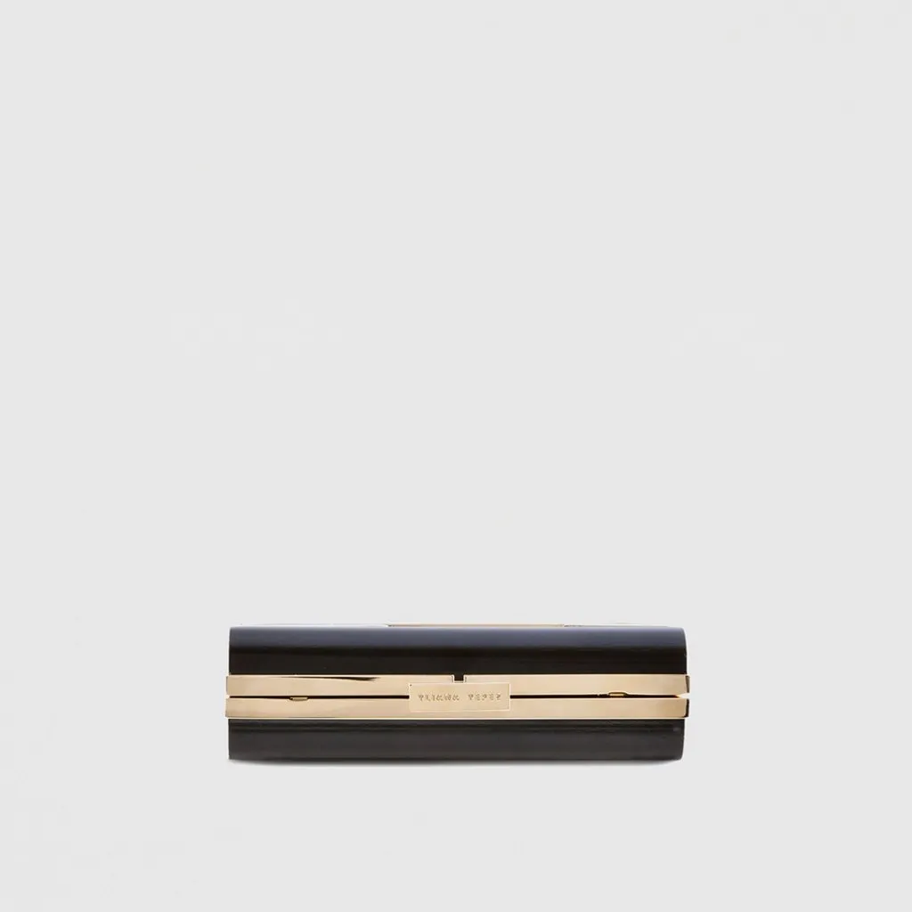 Layla yy wood natural & gold minaudière