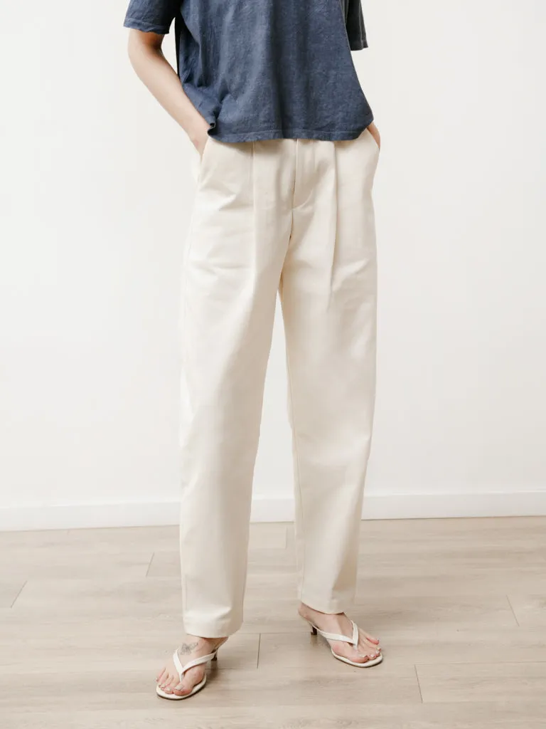 long pleat trouser - canvas natural