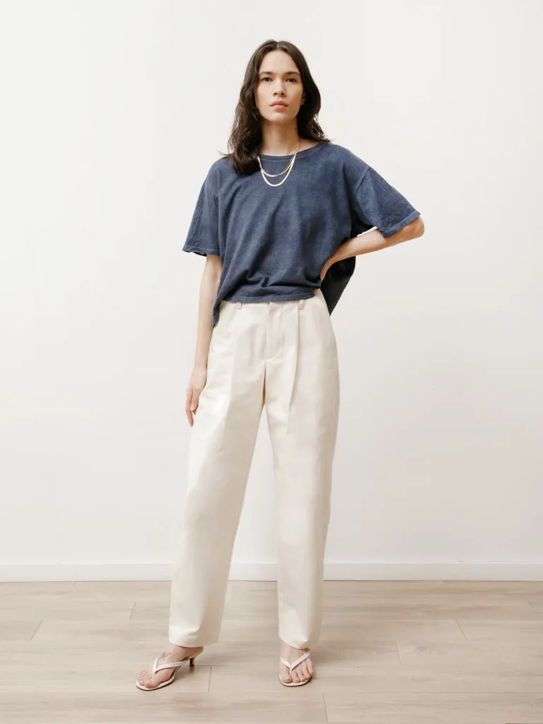 long pleat trouser - canvas natural