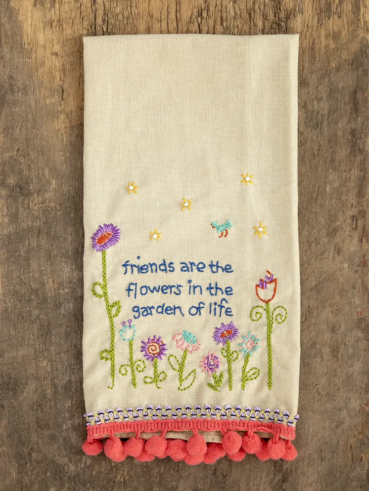 Natural Life Linen Embroidered Hand Towel