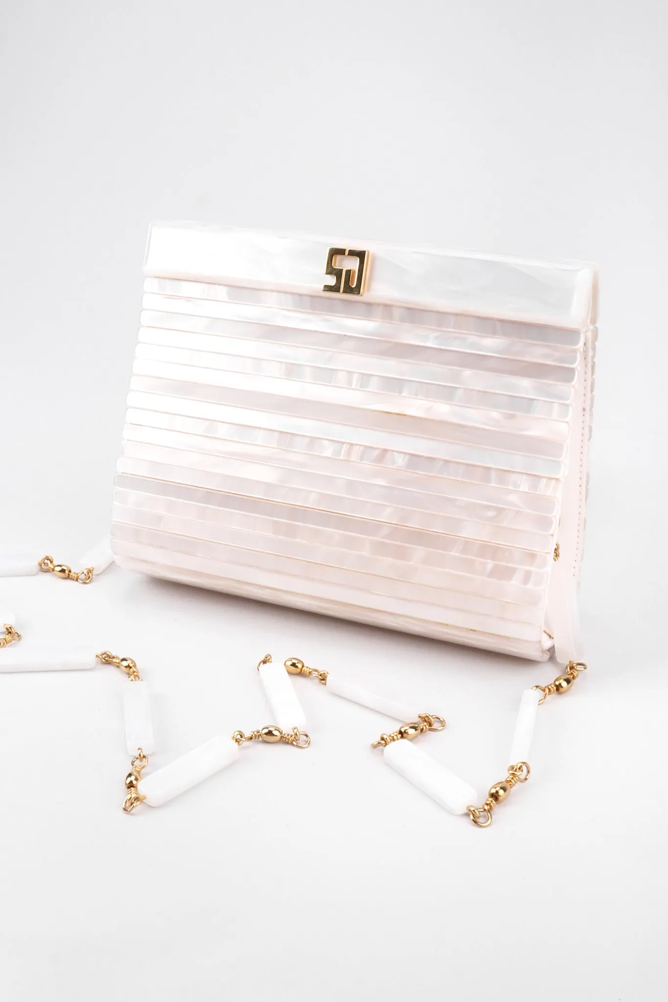 Pearlized Lucite Clutch