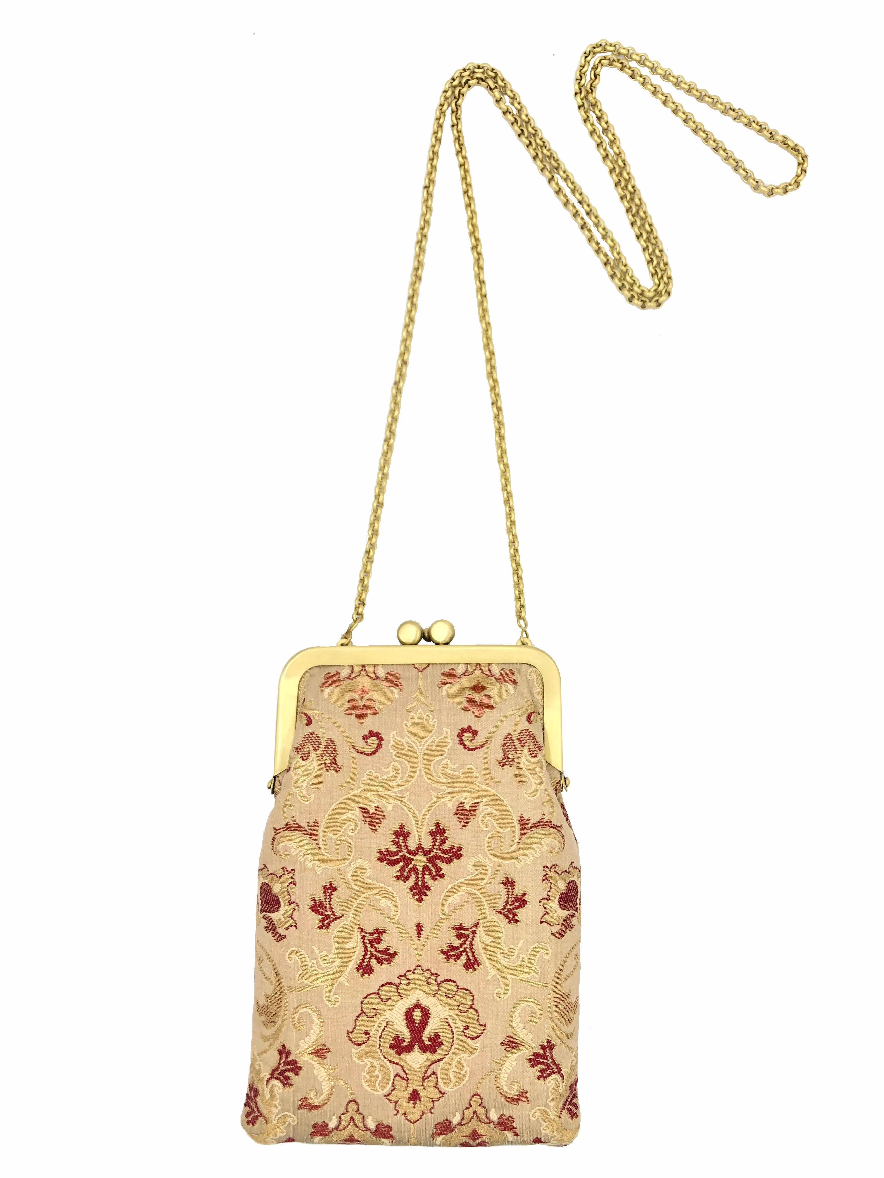 Red Leaves on Gold | Mini Clutch Bag