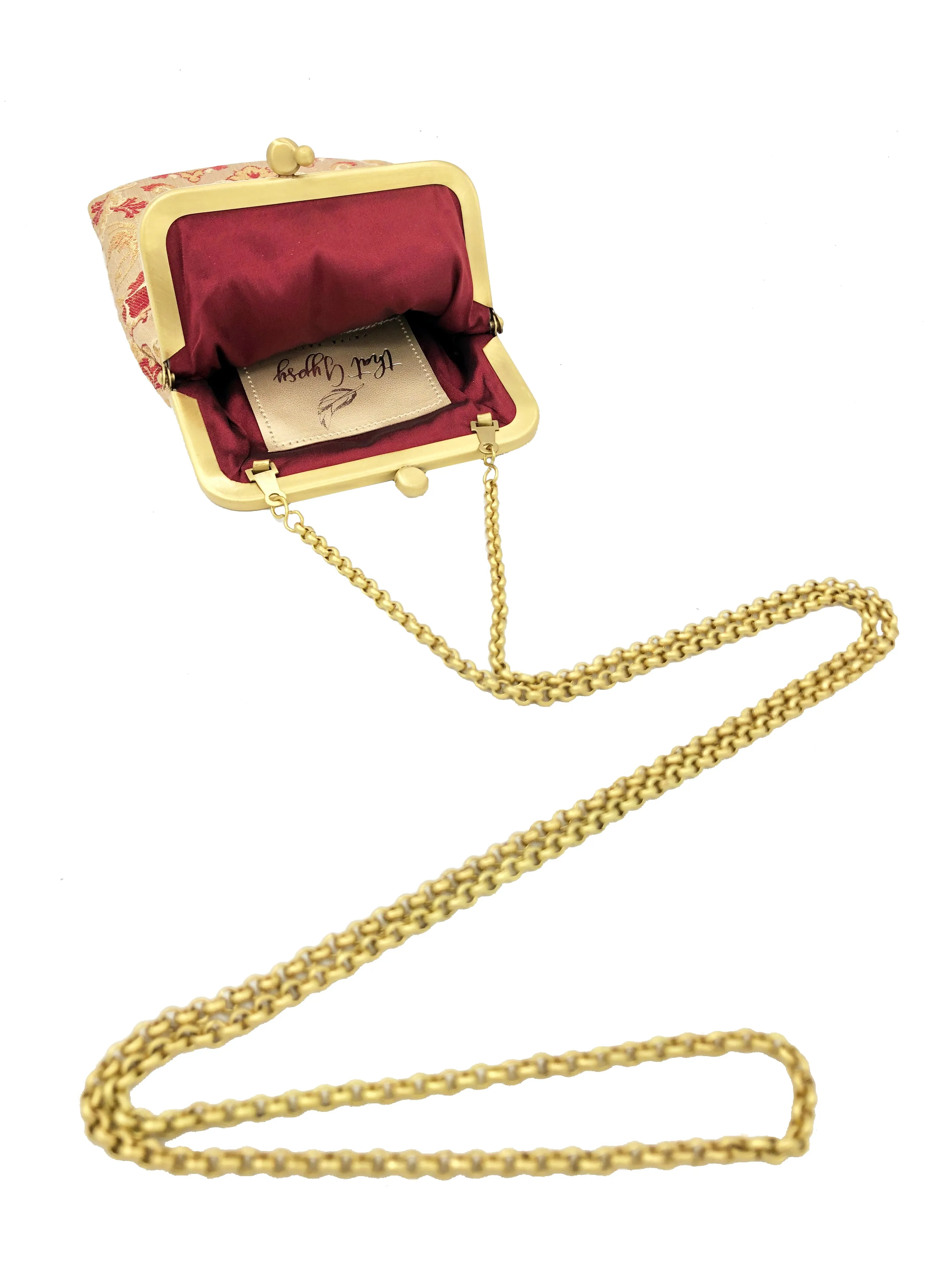 Red Leaves on Gold | Mini Clutch Bag