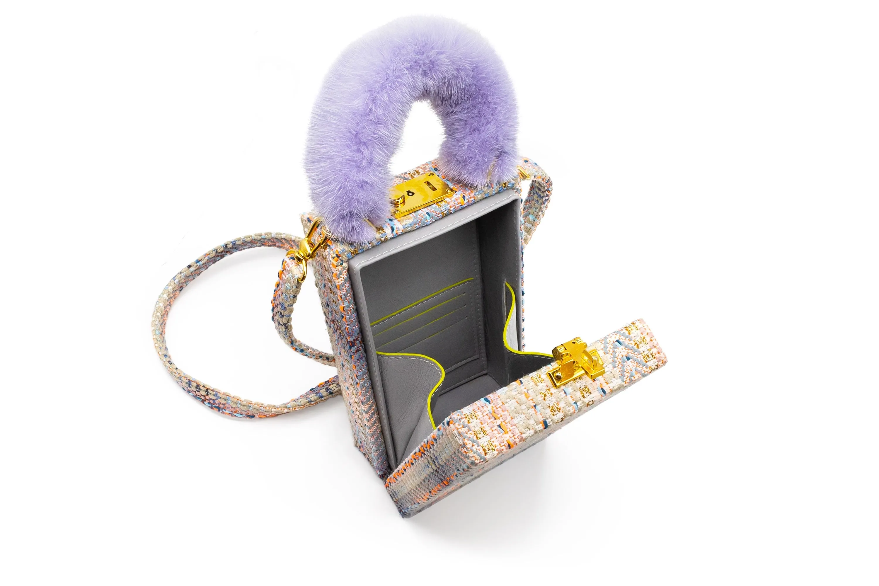 Rossorame X Lesetta Her Tweed & Mink Handbag