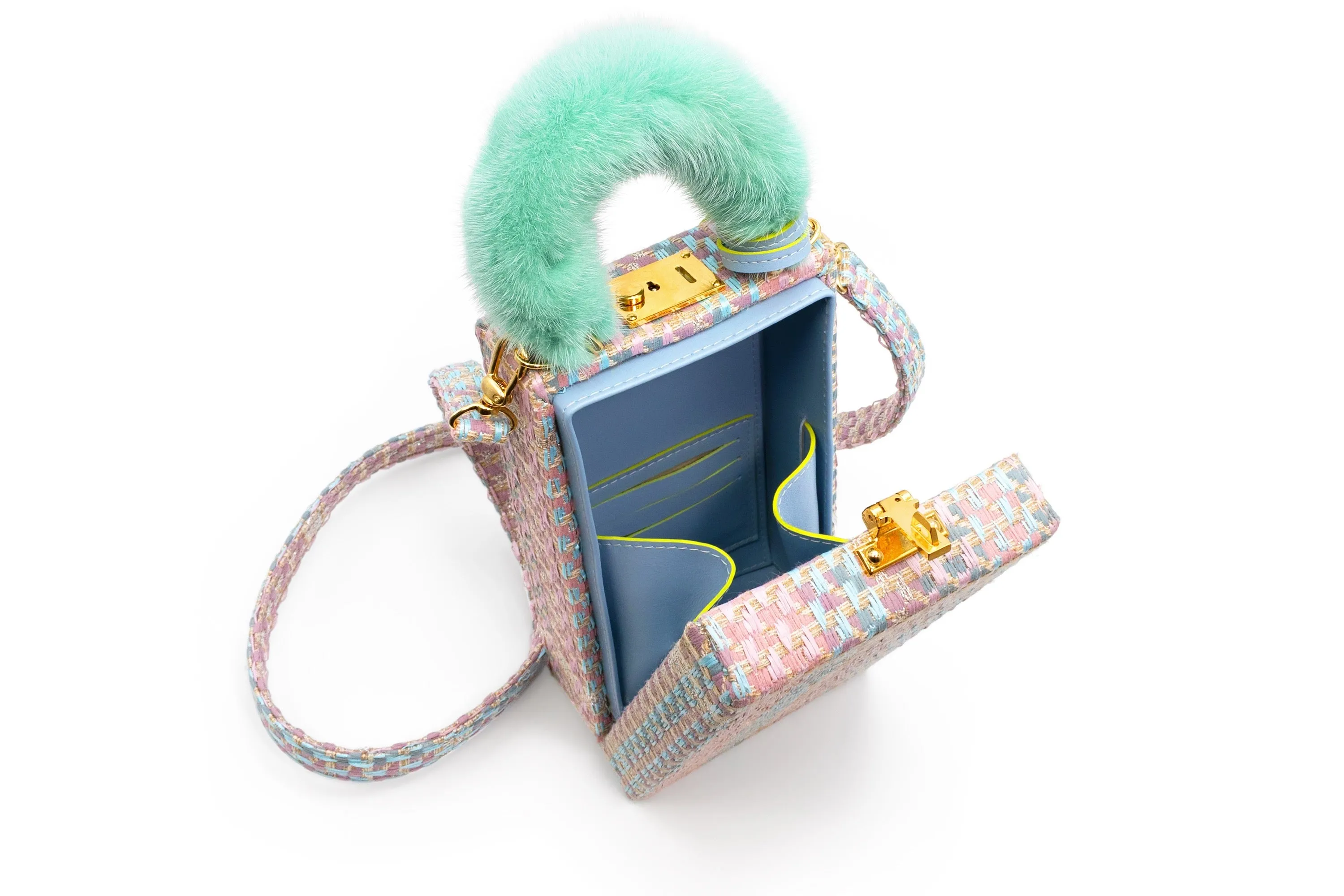 Rossorame X Lesetta Her Tweed & Mink Handbag