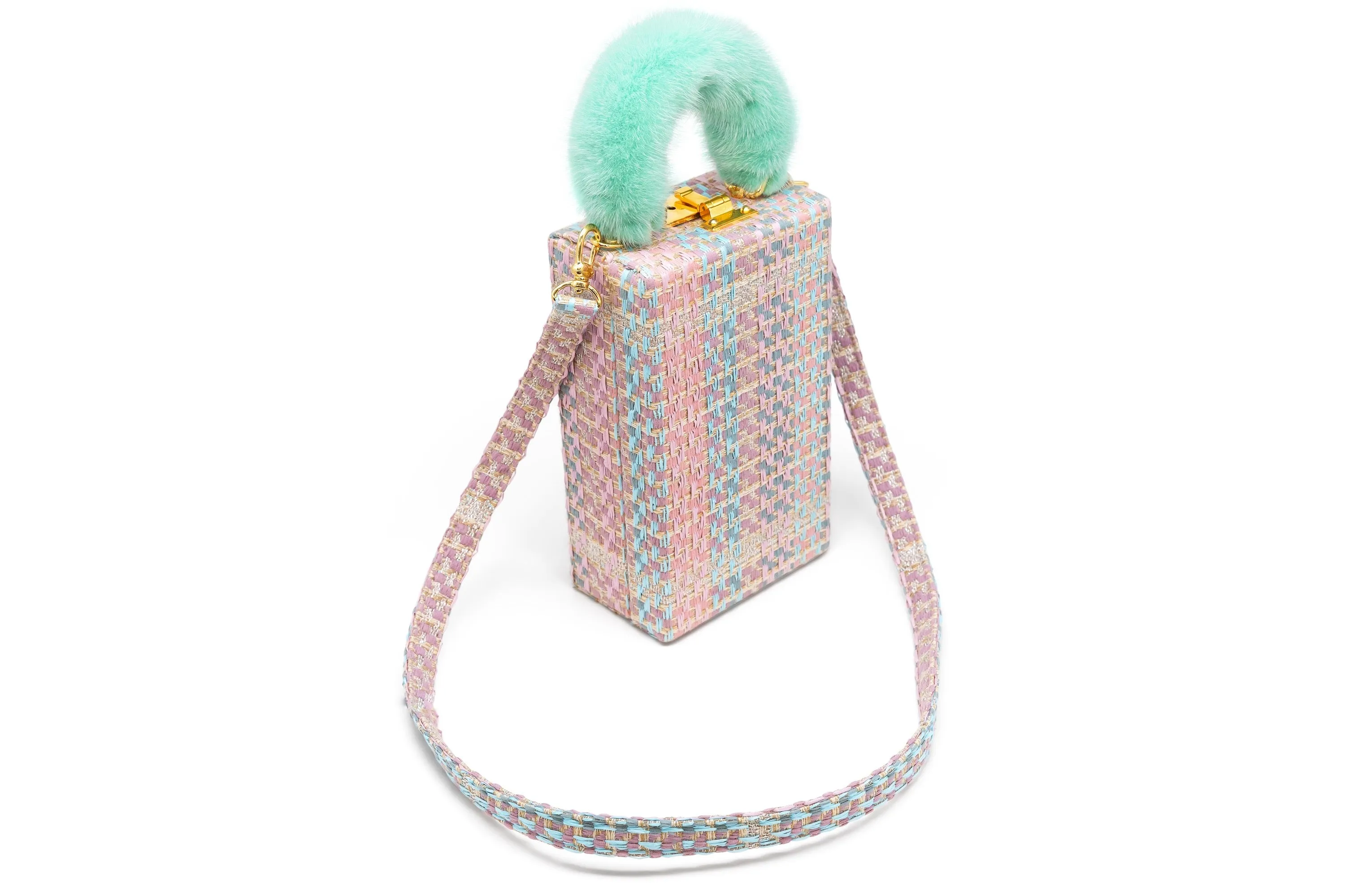 Rossorame X Lesetta Her Tweed & Mink Handbag