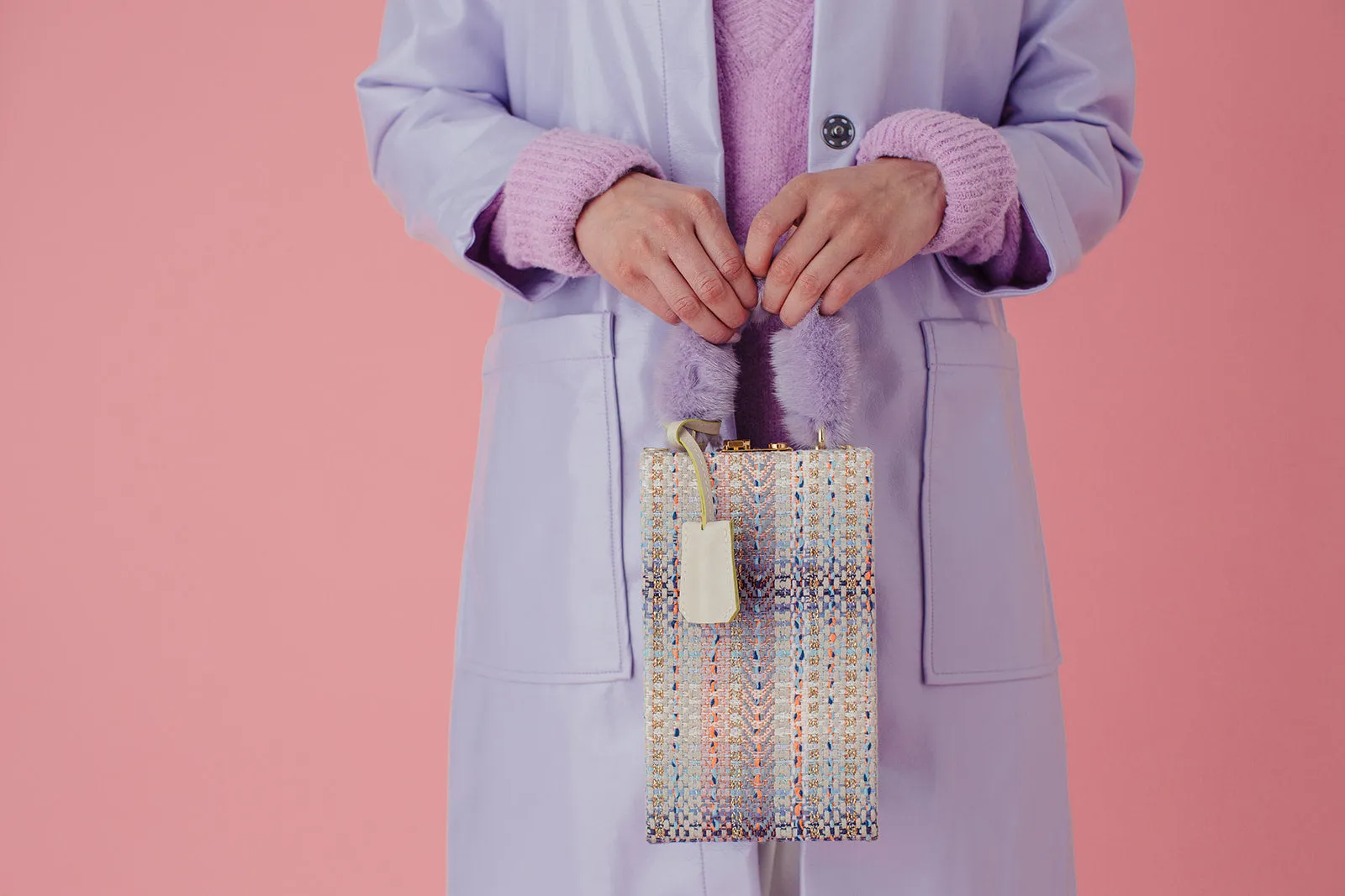 Rossorame X Lesetta Her Tweed & Mink Handbag