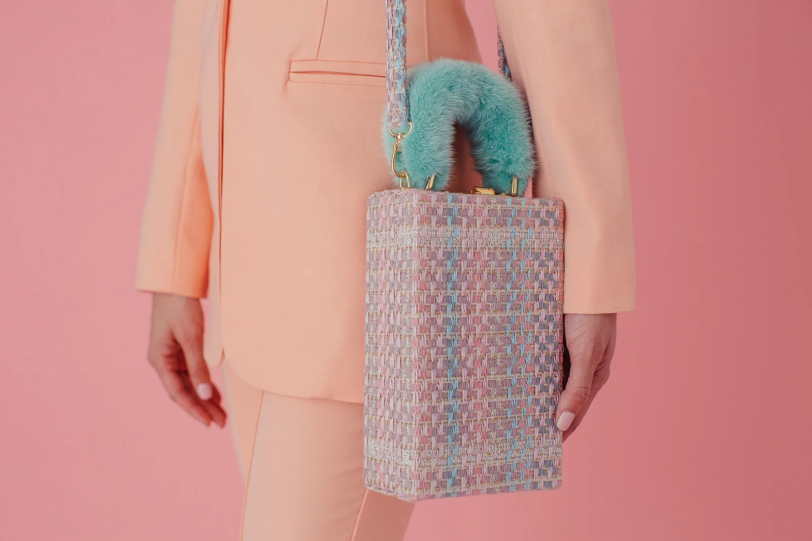 Rossorame X Lesetta Her Tweed & Mink Handbag